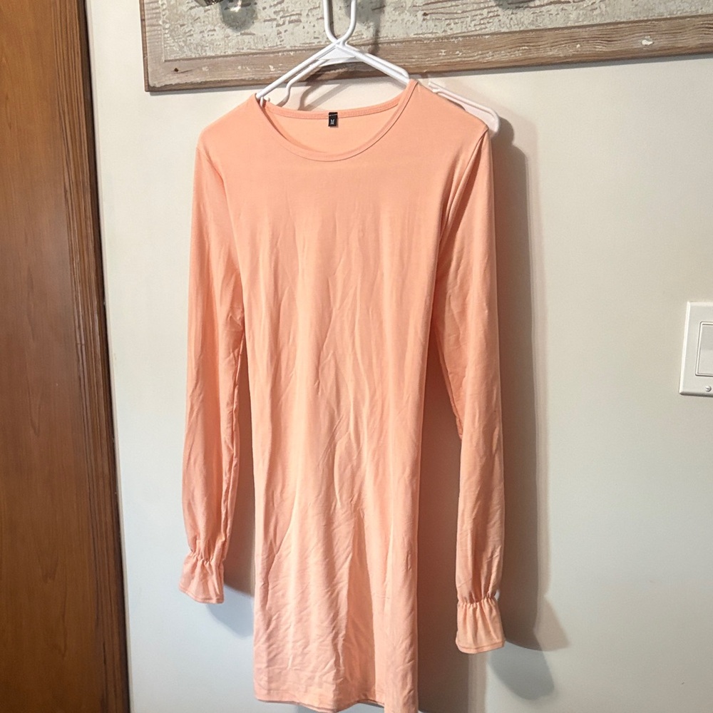 Peach Long Sleeve Dress